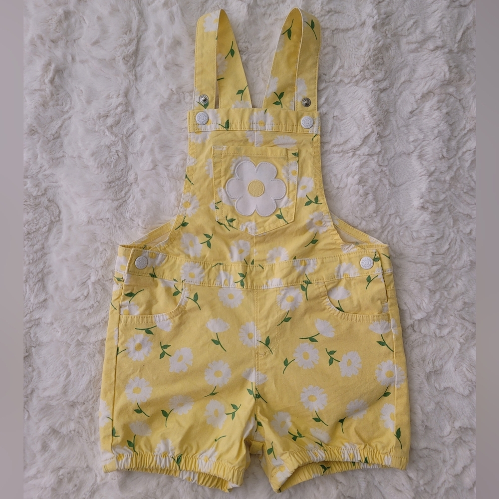 Gymboree Girl Yellow/White Floral Overalls Size 5T